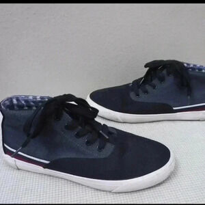 [9/42]Men's BEN SHERMAN Black Gray Plaid  Ankle Lace Up Hightop Sneakers Oxfords